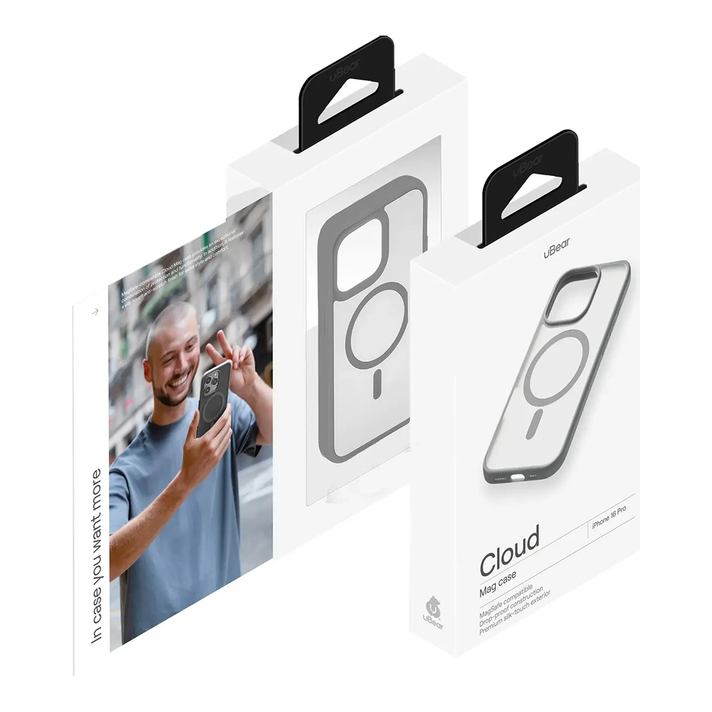 Чехол защитный uBear Cloud Mag Case iPhone 16 Pro, силк-тач, серый